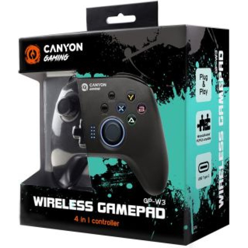 Canyon Kontrolieris Canyon  gamepad GP-W3 Android/Nintendo/PC/PS3 Wireless Black