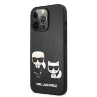 Karl Lagerfeld Aizmugurējais vāciņš Karl Lagerfeld Apple iPhone 13 Pro Choupette PU Leather Case Black
