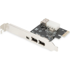 Digitus Parveidotājs Digitus  IEEE 1394a Interface Card, PCI express, 4 Port 1x ext. 1394mini, 2x ext./1x int. 1394a Ports DS-30201-5