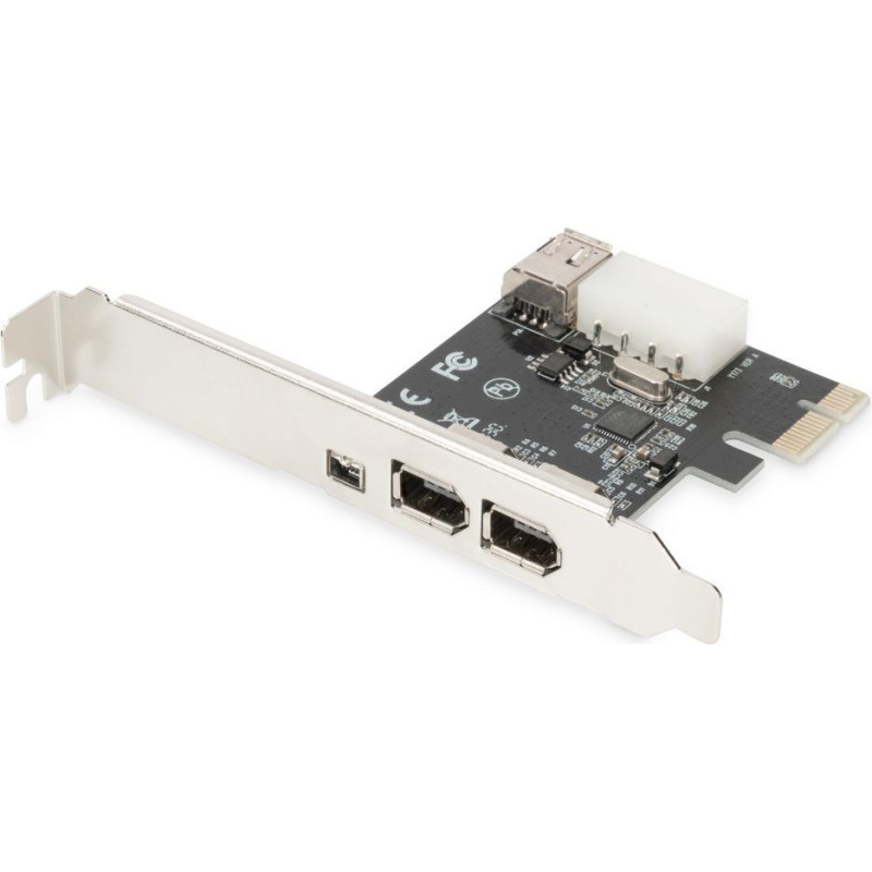 Digitus Parveidotājs Digitus  IEEE 1394a Interface Card, PCI express, 4 Port 1x ext. 1394mini, 2x ext./1x int. 1394a Ports DS-30201-5