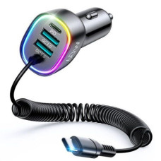 Joyroom Auto lādētāji Joyroom  4 in 1 fast car charger PD, QC3.0, AFC, FCP with USB Type C cable 1.6m 60W Black