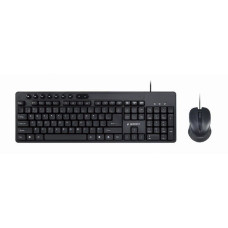 Gembird Datora tastatūra Gembird  Multimedia desktop set KBS-UM-04	 USB Keyboard, Wired, Mouse included, US, Black