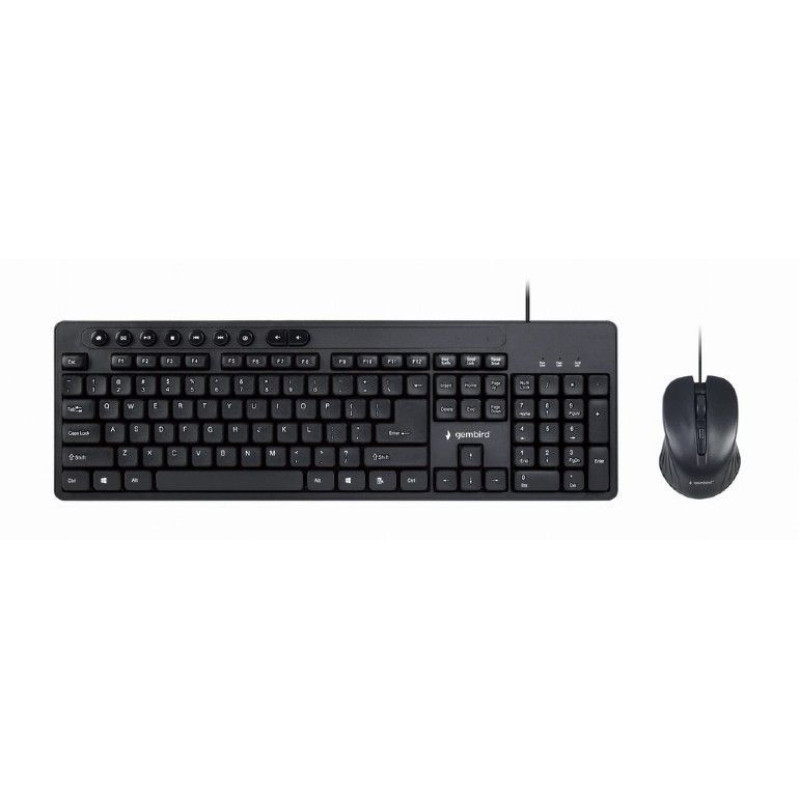 Gembird Datora tastatūra Gembird  Multimedia desktop set KBS-UM-04	 USB Keyboard, Wired, Mouse included, US, Black