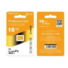 Borofone Atmiņas kartes Borofone  MICROSD MEMORY CARD 16GB SDHC CLASS10 85MB/S