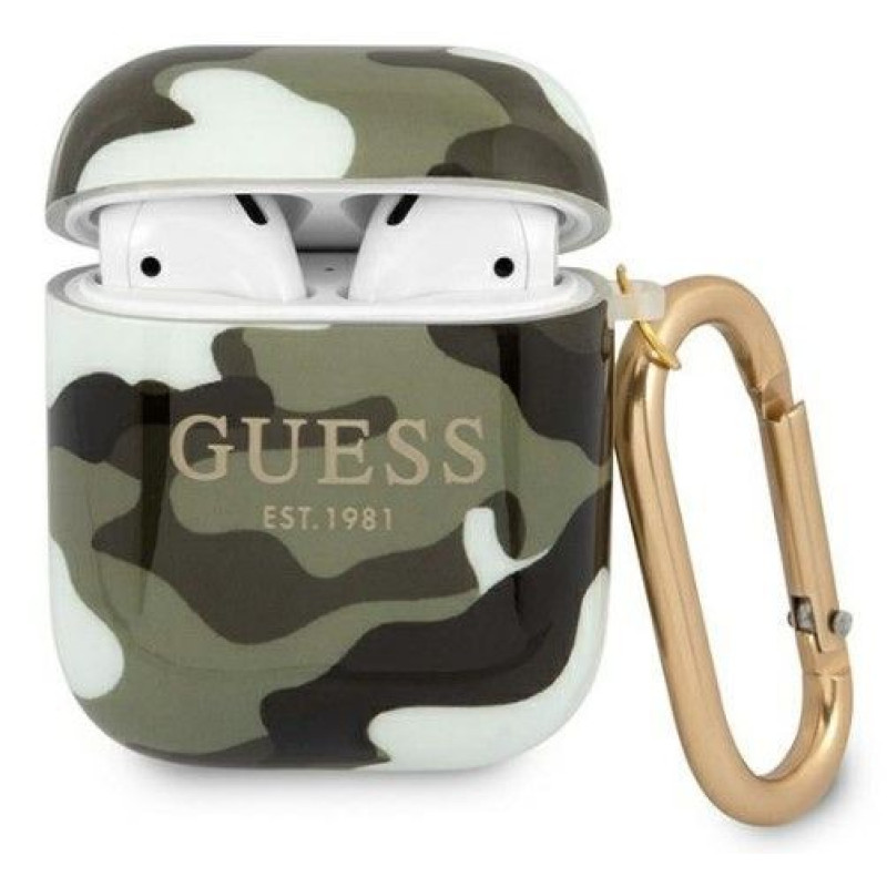 Guess Maciņš austiņām Guess Apple AirPods 1/2 Camo Collection Green