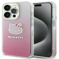 Hello Kitty Aizmugurējais vāciņš Hello Kitty Apple iPhone 15 Pro 6.1 hardcase IML Gradient Electrop Kitty Head Pink