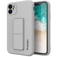 Wozinsky Aizmugurējais vāciņš Wozinsky Apple iPhone 12 Pro Max Kickstand Case silicone case with stand Silver