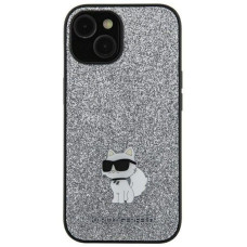 Karl Lagerfeld Aizmugurējais vāciņš Karl Lagerfeld Samsung Galaxy A35 A356 hardcase Fixed Glitter Choupette Logo Metal Pin Silver