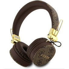 Guess Bezvadu austiņas Guess  PU Leather 4G Metal Logo BT5.3 Stereo Headphone Brown