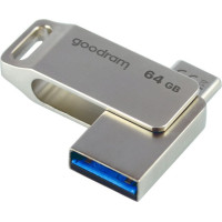 Goodram Zibatmiņa Goodram  Flash Drive 64GB USB 3.2 Gen 1 USB / USB C OTG ODA3 Goodram - Silver