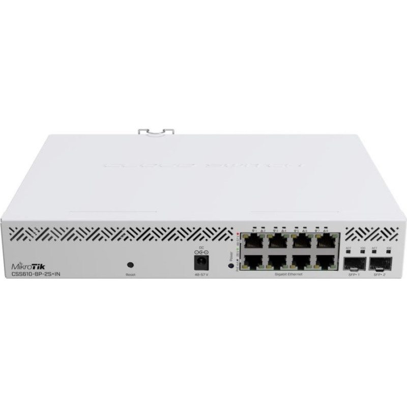 Mikrotik Nevadāms centrmezgls Mikrotik  Switch||8x10Base-T / 100Base-TX / 1000Base-T|2xSFP+|CSS610-8P-2S+IN