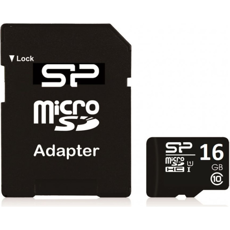 Silicon Power Atmiņas kartes Silicon power  16 GB, MicroSDHC, Flash memory class 10, SD adapter