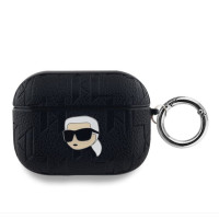 Karl Lagerfeld Maciņš austiņām Karl Lagerfeld Apple AirPods Pro PU Embossed Karl Head Case Black