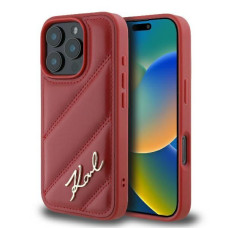 Karl Lagerfeld Cits mobilo telefonu aksesuārs Karl Lagerfeld Apple Karl Lagerfeld Quilted Signature iPhone 16 Pro Max Case - Red