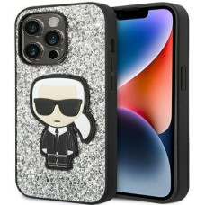Karl Lagerfeld Aizmugurējais vāciņš Karl Lagerfeld Apple iPhone 14 Pro 6.1 Glitter Flakes Ikonik Black