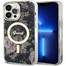 Guess Aizmugurējais vāciņš Guess Apple iPhone 14 Pro Max 6.7 hardcase Flower MagSafe Black