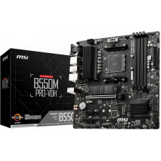 MSI Pamatplate Intel procesorsiem MSI  | B550M PRO-VDH | Processor family AMD | Processor socket AM4 | DDR4 | Memory slots 4 | Number of SATA connectors 4 | Chipset AMD B | Micro ATX