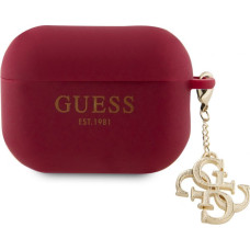 Guess Maciņš austiņām Guess Apple Airpods Pro 2 Case Silicone Classic Logo Gold With 4G Charm Marengo