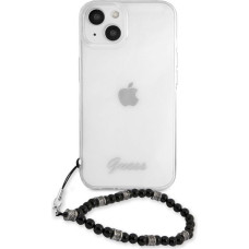 Guess Aizmugurējais vāciņš Guess Apple iPhone 13 PC Script and Black Pearls Case Transparent