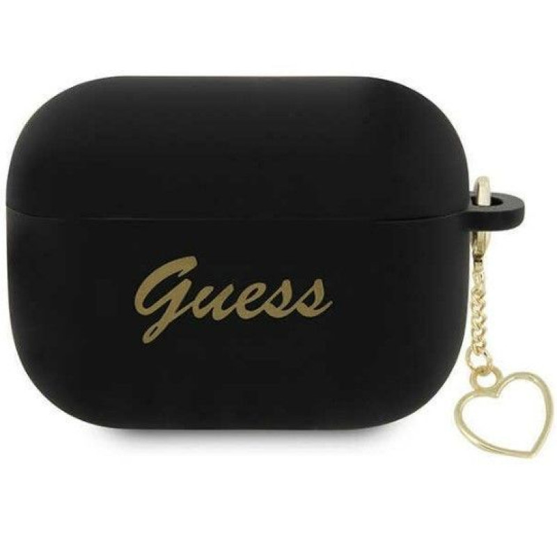 Guess Maciņš austiņām Guess Apple AirPods Pro 2 cover Silicone Charm Heart Collection Black