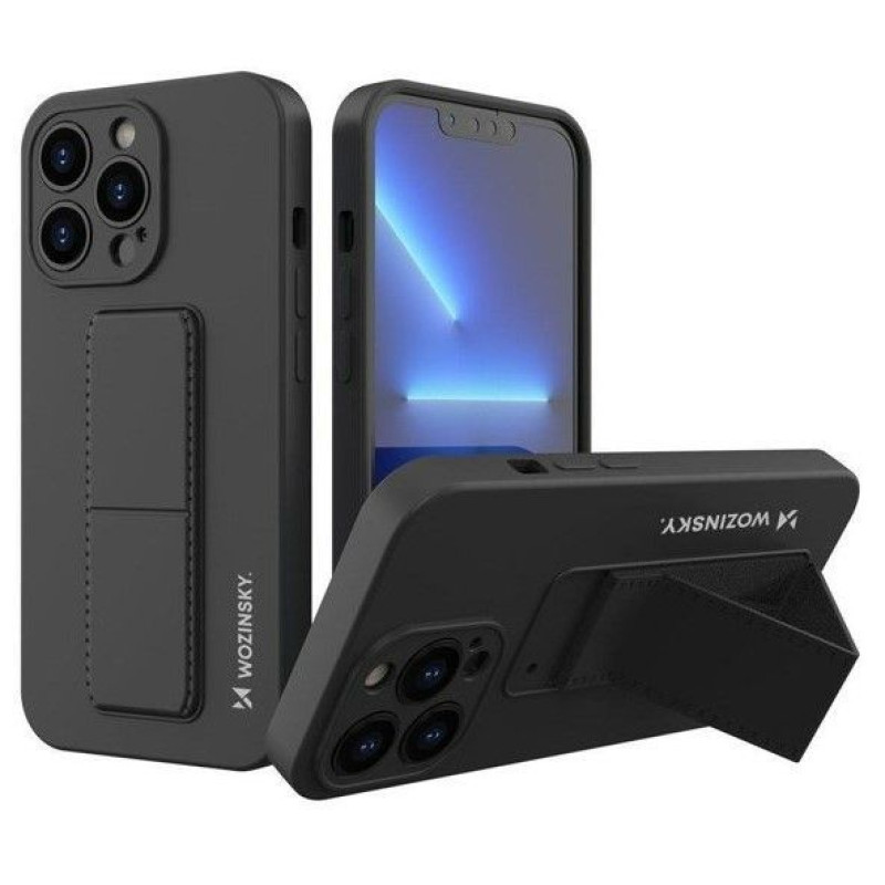 Wozinsky Aizmugurējais vāciņš Wozinsky Apple iPhone 13 Kickstand Case silicone case with stand Black
