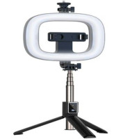 Ilike Selfie nūja iLike  SELFIE HANDLE TRIPOD AND SQUARE LAM - BLUETOOTH Black
