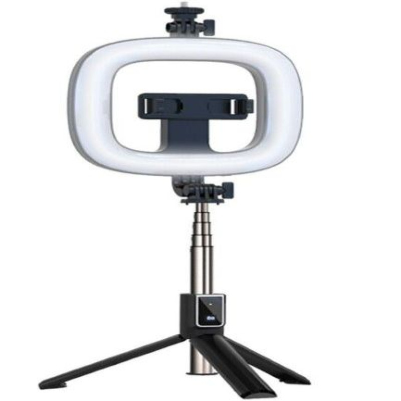 Ilike Selfie nūja iLike  SELFIE HANDLE TRIPOD AND SQUARE LAM - BLUETOOTH Black