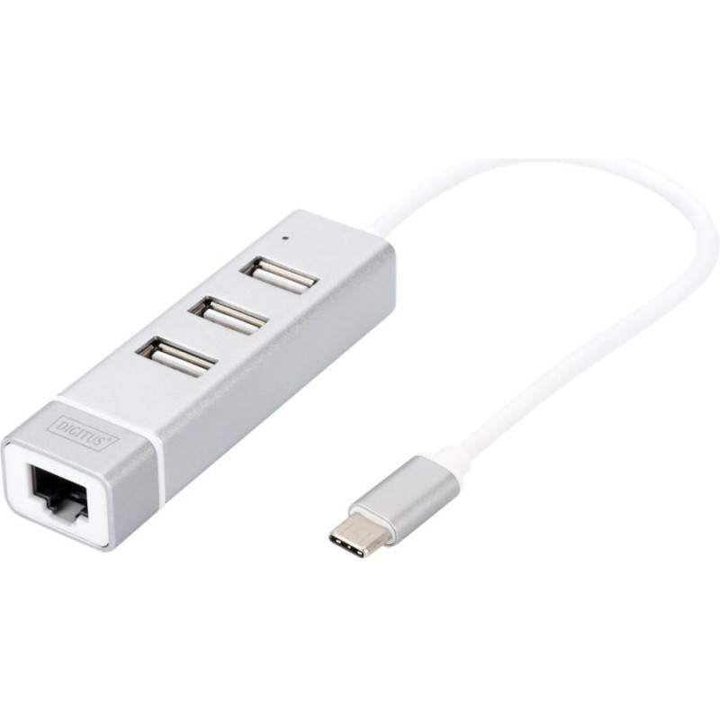 Digitus Cita datorprece Digitus  USB Type-C 3-Port Hub + Fast Ethernet LAN Adapter