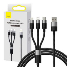 Baseus Kabelis Baseus  Quick Charge USB to M+L+C  Baseus StarSpeed 3.5A 0,6m (Black)