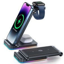 Joyroom Adapteris Joyroom  Joyroom 3in1 induction charger for Apple devices - iPhone, Apple Watch, Airpods (up to 15W) stand stand black (JR-WQN01)