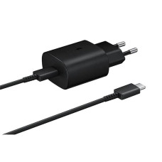 Samsung Adapteris Samsung  EP-TA800EBE + EP-DG980BBE Samsung 25W Travel Charger + USB-C/USB-C Data Cable Black (OOB Bulk)