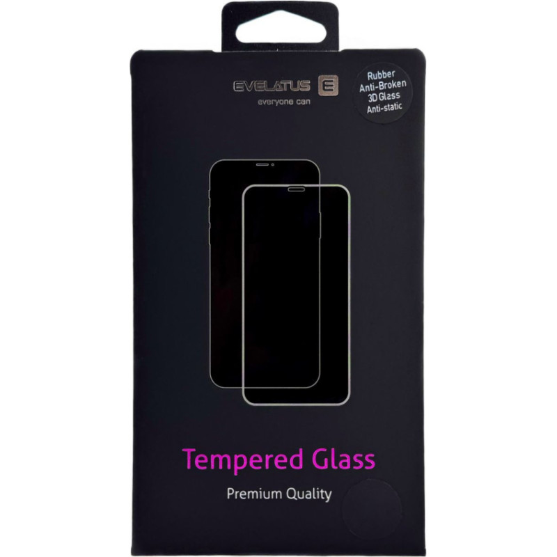 Evelatus Aizsargstikls Evelatus Samsung S24 Ultra Rubber Anti-Broken 3D Glass Full Cover Japan Glue Anti-Static Black