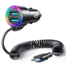 Joyroom Auto lādētāji Joyroom  3-in-1 fast car charger with USB-C cable 1.5m 17W Black