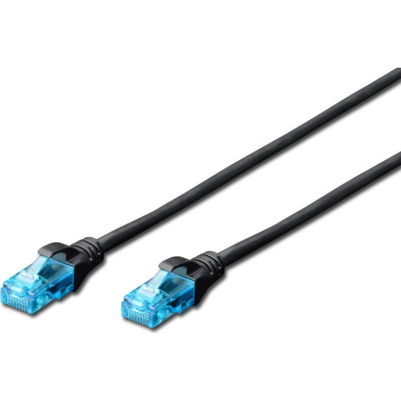 Digitus Parveidotājs Digitus  CAT 5e U-UTP Patch cord, PVC AWG 26/7, Modular RJ45 (8/8) plug, 3 m, Black