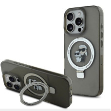 Karl Lagerfeld Aizmugurējais vāciņš Karl Lagerfeld Apple Phone 16 Pro Max ingstand Karl and Choupette MagSafe Case Black