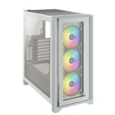 Corsair Datoru korpusi Corsair  Tempered Glass Mid-Tower ATX Case iCUE 4000X RGB Side window,  Mid-Tower, White, Power supply included No, Steel, Tempered Glass, Plastic