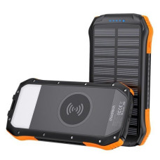 Choetech Ārējais akumulators Choetech  Solar powerbank with inductive charging 10000mAh Qi 5W orange (B659) Black
