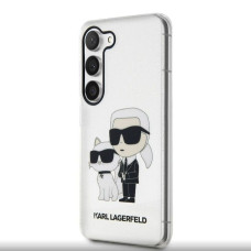Karl Lagerfeld Aizmugurējais vāciņš Karl Lagerfeld Samsung Galaxy S23 IML Glitter Karl and Choupette NFT Case Transparent