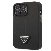 Guess Aizmugurējais vāciņš Guess - iPhone 13 Pro Saffiano Triangle Case Black