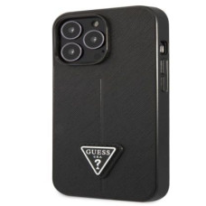 Guess Aizmugurējais vāciņš Guess - iPhone 13 Pro Saffiano Triangle Case Black