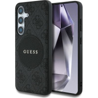 Guess Aizmugurējais vāciņš Guess Samsung Galaxy S25 Etui 4G Round Patch Classic Logo MagSafe Black