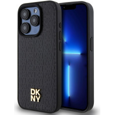 Dkny Aizmugurējais vāciņš DKNY Apple DKNY PU Leather Repeat Pattern Stack Logo MagSafe Case for iPhone 12/12 Pro Black
