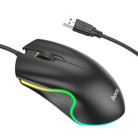 Hoco Datora pele Hoco  GM19 Enjoy gaming luminous wired mouse Black