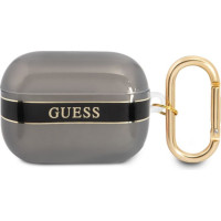 Guess Maciņš austiņām Guess Apple Airpods Pro TPU Printed Stripe Case Black