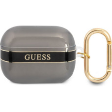 Guess Maciņš austiņām Guess Apple Airpods Pro TPU Printed Stripe Case Black