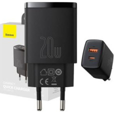 Baseus Adapteris Baseus  Baseus Compact Quick Charger, USB, USB-C, 20W (black)