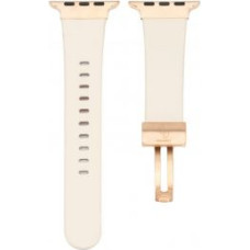 Connect Siksniņa Connect  Watch 38/40/41mm Single loop buckle leather Watch Straps White