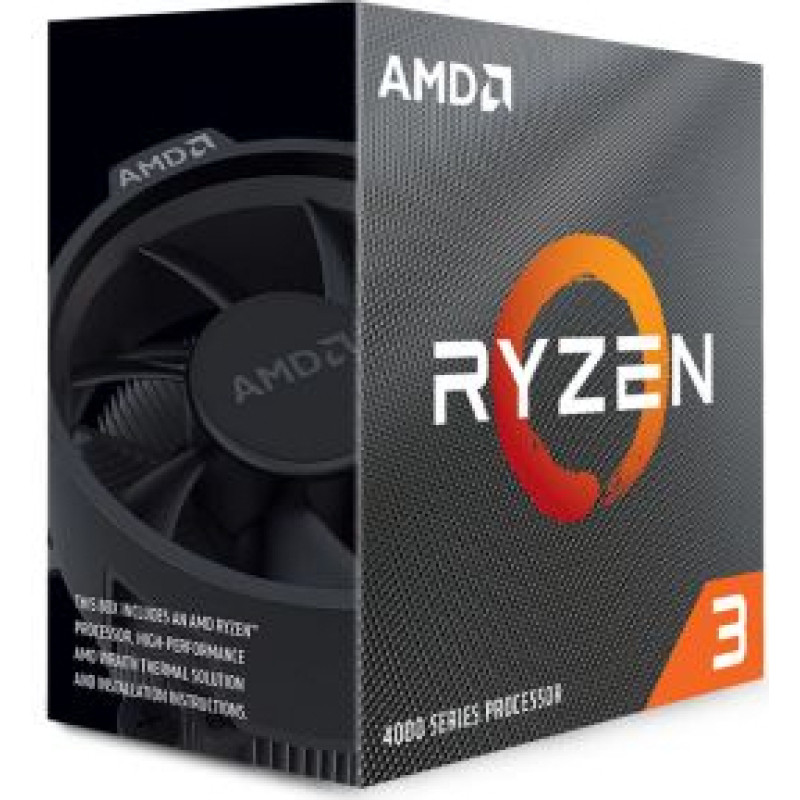 AMD Procesors AMD  Ryzen 3 4100, 3.8 GHz, AM4, Processor threads 8, Packing Retail, Processor cores 4, Component for Desktop