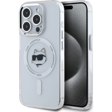 Karl Lagerfeld Aizmugurējais vāciņš Karl Lagerfeld Apple Karl Lagerfeld IML Choupette Head Metal Frame MagSafe Case for iPhone 15 Pro Max Transparent