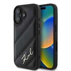 Karl Lagerfeld Aizmugurējais vāciņš Karl Lagerfeld Apple iPhone 16 hardcase Quilted Signature Black
